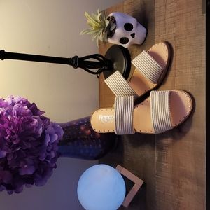 Franco Sarto Kiki Cream Raffia Sandal 9